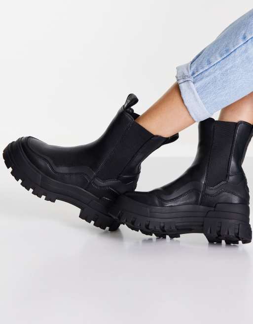 Buffalo Aspha Wave chunky ankle boot in black