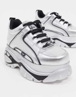 chaussure plateforme argenté