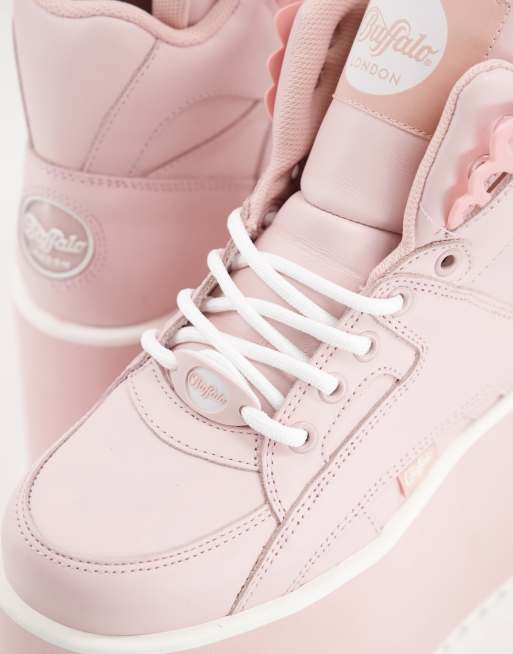 Buffalo Baskets ultra paisses semelle plateforme Rose pastel