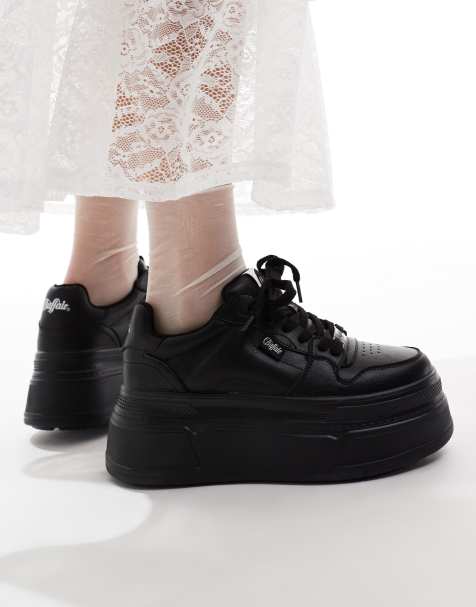 Buffalo Besu chunky sneakers in black - view 1