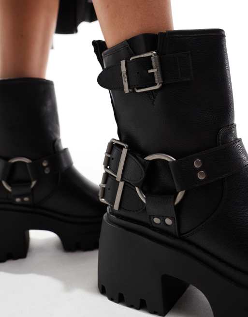 Buffalo biker boots in black