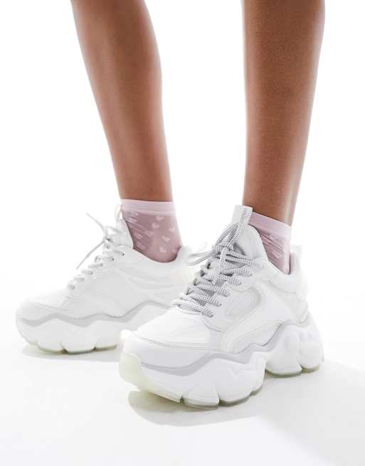 Buffalo Binary Athena sneakers in white | ASOS
