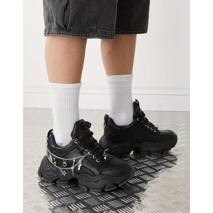 Buffalo Binary charm chunky shoes in black ASOS