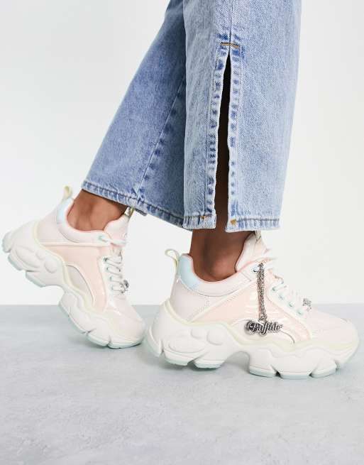 Buffalo Binary chunky trainers in pastel multi