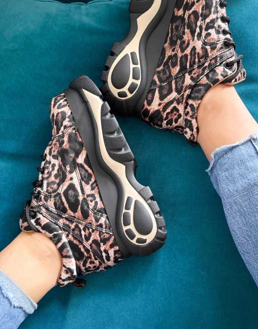 Leopard print buffalo store trainers