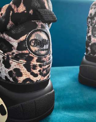 leopard print flatform trainers