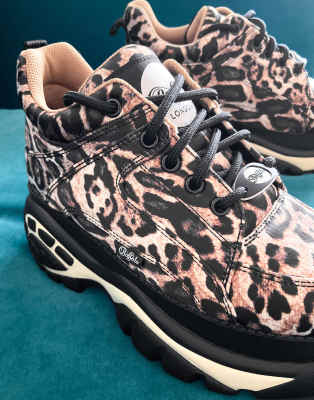 leopard print flatform trainers
