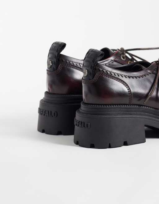 Buffalo Chunky lace-up shoes in cherry red, 2 of 4