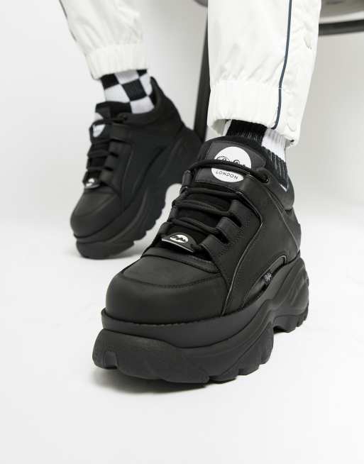 chunky platform black trainers