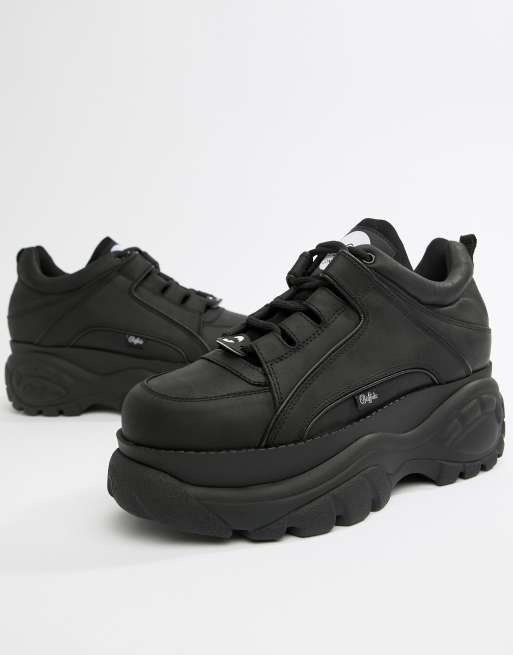 fornuft faktum Udholdenhed Buffalo classic chunky sole sneakers in black | ASOS