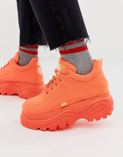 Buffalo Classic chunky sole sneakers in neon orange