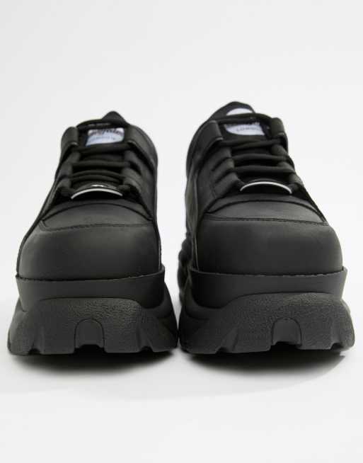 Buffalo classic chunky sole trainers best sale in black