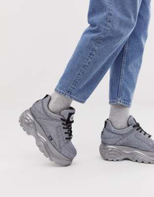 buffalo classic sneaker white glitter