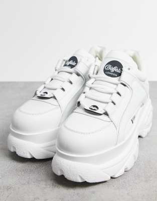 white chunky sole trainers