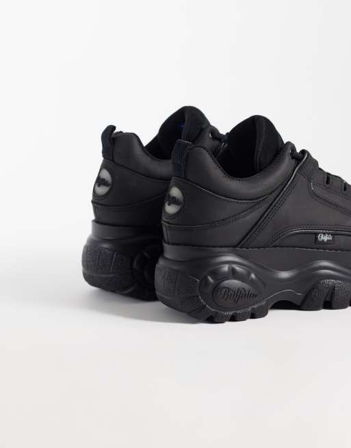 Buffalo Classic leather platflorm sneakers in black , 3 of 5
