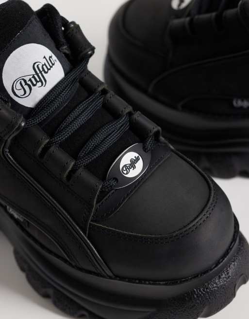 Buffalo Classic leather platflorm sneakers in black , 5 of 5