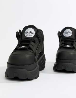 chunky black platform sneakers