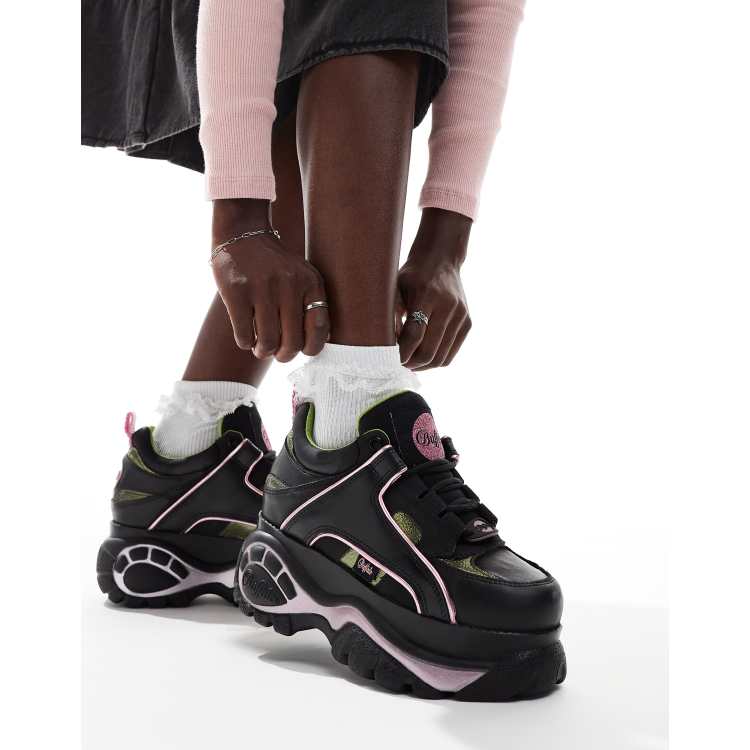 Buffalo classic sneakers in black/pink | ASOS