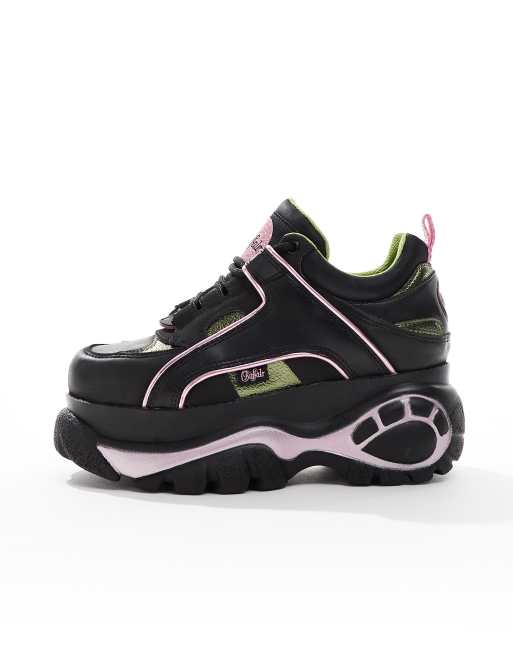 Buffalo classic sneakers in black/pink | ASOS