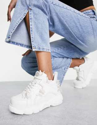 Buffalo CLD Corin Butterfly sneakers in pearl white ASOS