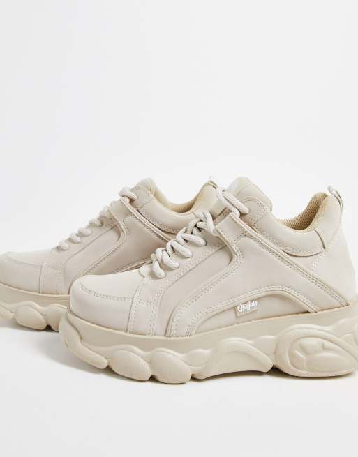 Buffalo CLD Corin low platform sneakers in cream | ASOS