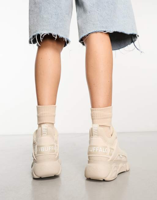 Buffalo - Cloud Chai - Sneakers van imitatieleer met plateauzool in crème, 2 van 4