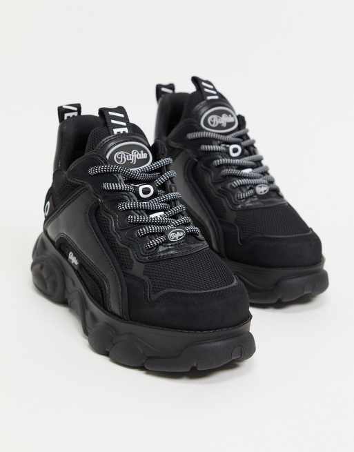 Buffalo – Cloud Chai – Vegane Sneaker mit Logo-Bahnen in Schwarz  