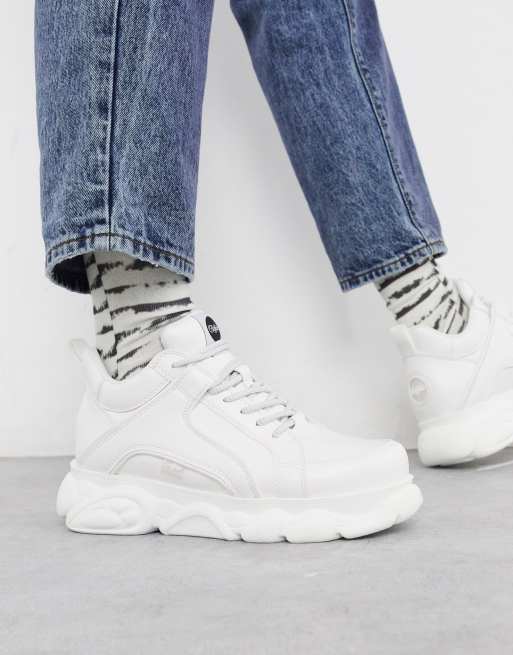 Buffalo cloud chunky sole trainers in white | ASOS