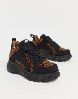 leopard print buffalo trainers