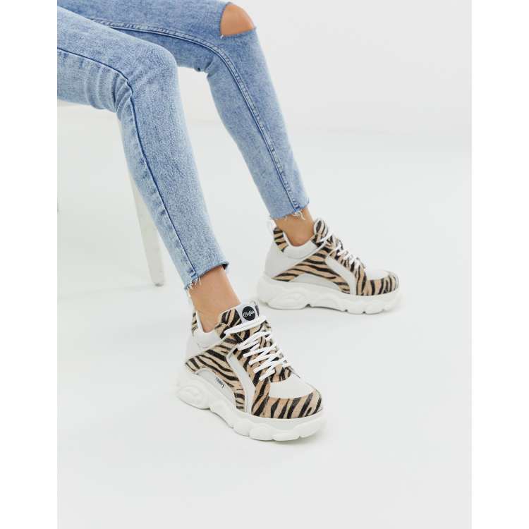 Buffalo colby low platform best sale chunky trainers in cream