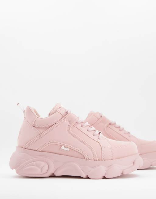 Buffalo Corin low platform trainers in pink | ASOS