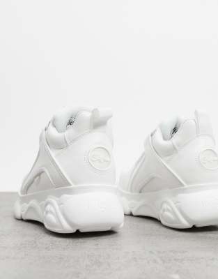 all white platform trainers