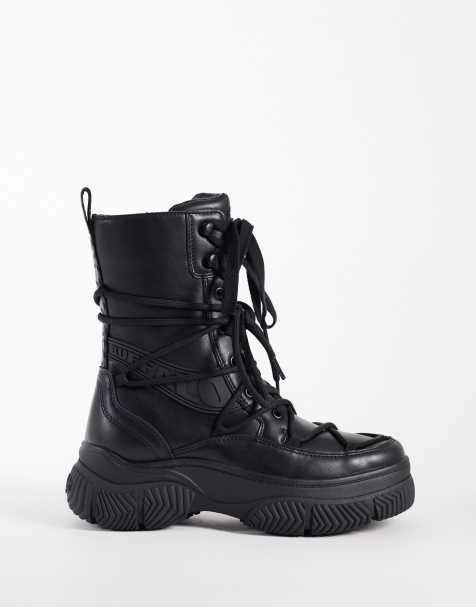 Buffalo Doozer double lace boots in black - view 1