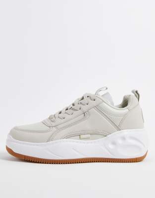 Buffalo Flat Simple 2.0 Flatform Sneakers In Cream-white