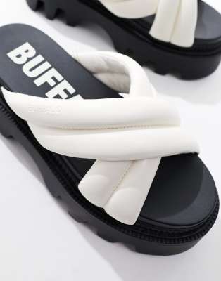 Buffalo Flora Cross Quilt Flat Sandals In Multi