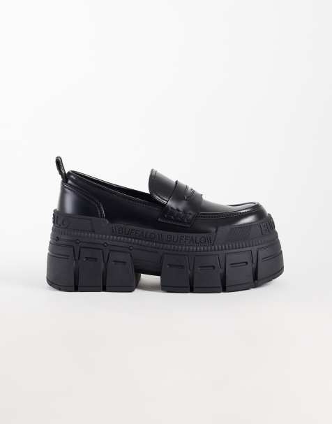 Buffalo Gosper platform loafers in black - view 1
