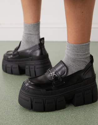 Buffalo Gospher Chunky Loafers In Black