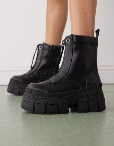 Buffalo – Gospher – Svarta boots med dragkedja - view 1