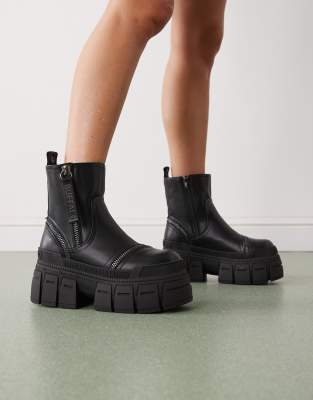 Buffalo Gospher Zip Up Booties In Black