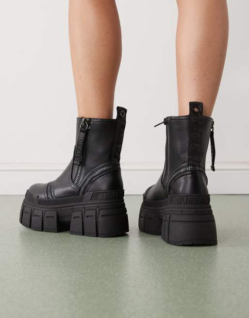 Buffalo Gospher zip up booties in black
