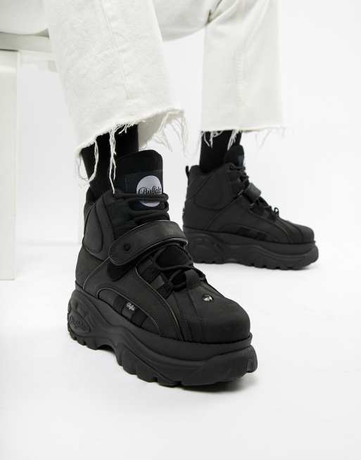 Buffalo Klassische Knochelhohe Schwarze Sneaker Mit Dicker Sohle Asos