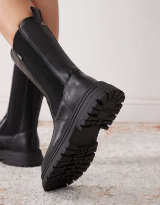 Buffalo Lennox Chelsea High Boots In Black
