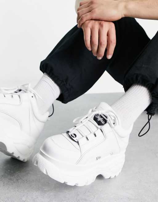 Buffalo London classic chunky sole sneakers in white ASOS
