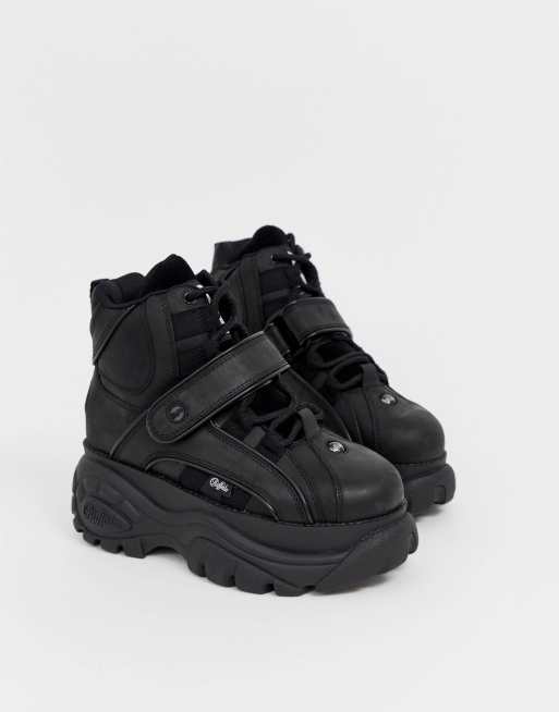 Buffalo London Classic Hightop Platform Sneakers in Black