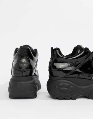 buffalo london classic lowtop platform trainers in black