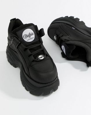 buffalo black platform sneakers