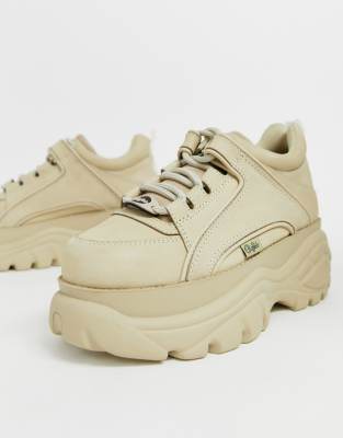 cream platform sneakers