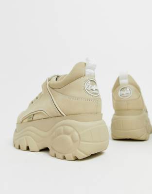 cream platform trainers