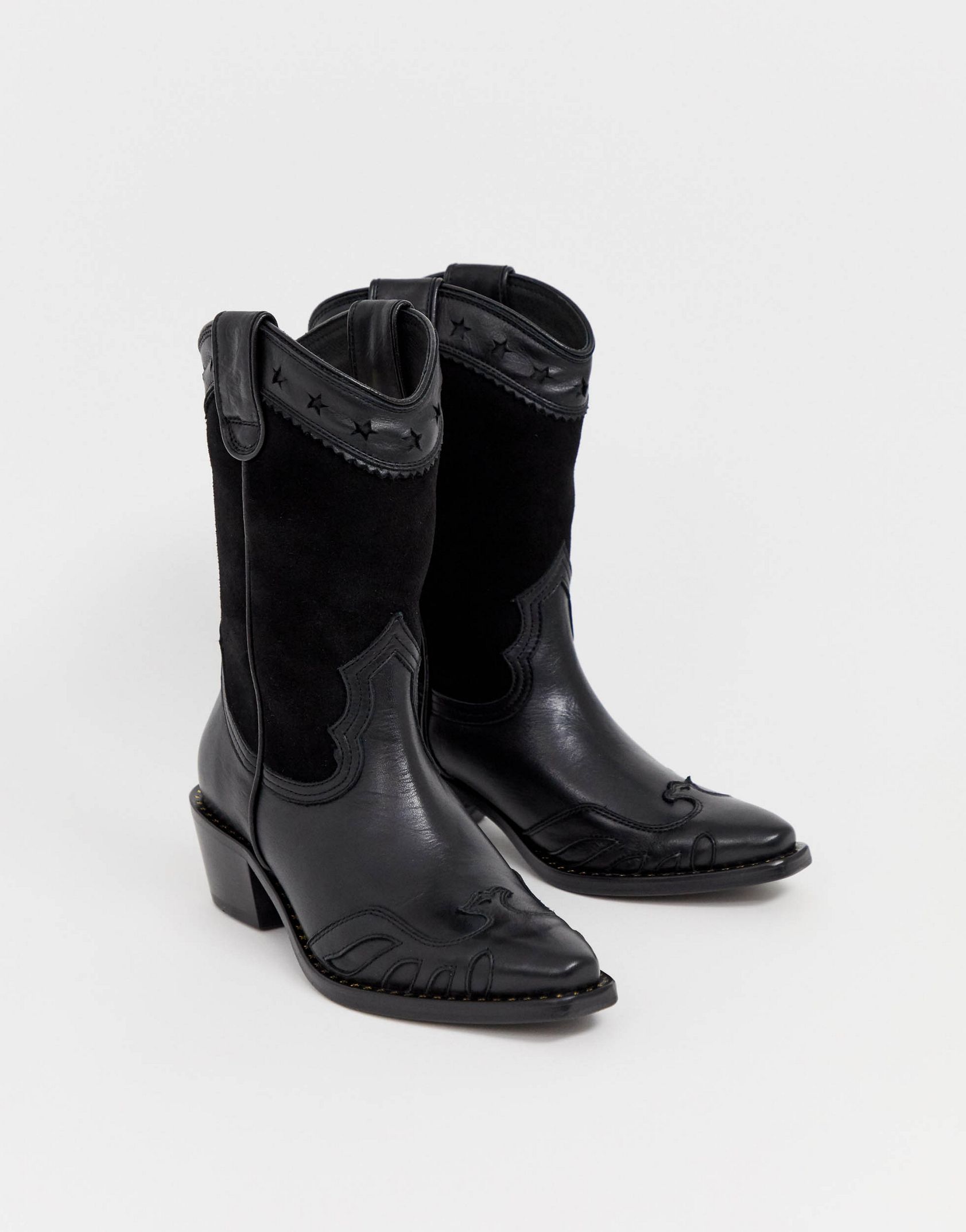 Buffalo London Gerda Western Cowboy Boots In Black Nan Off Fashion Discounts Today
