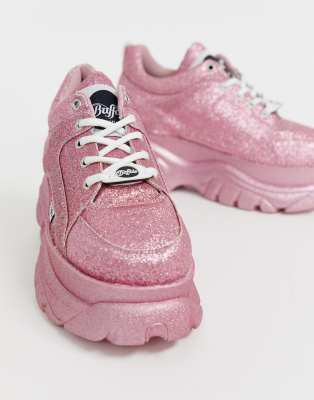 buffalo classic sneaker white glitter